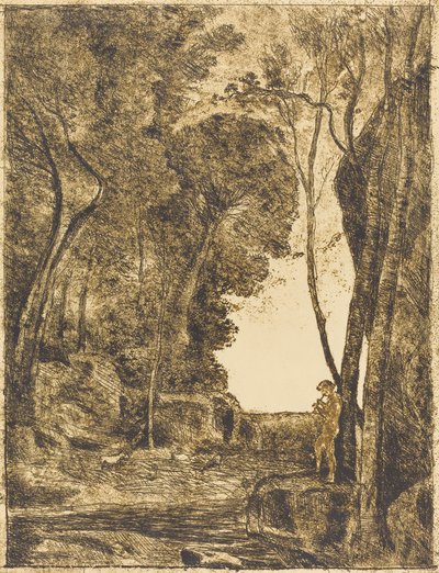 Kleiner Hirte, 1. Platte (Le Petit Berger) von Jean Baptiste Camille Corot