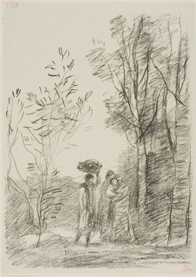 Treffen im Wald von Jean Baptiste Camille Corot
