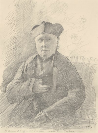 Porträt des Abbé Jouveau von Jean Baptiste Camille Corot