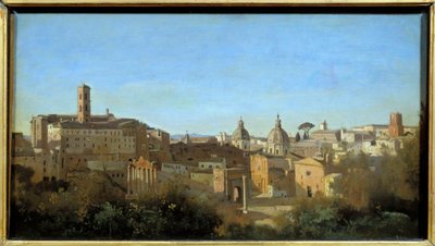 Rom, das Forum gesehen von den Farnese-Gärten. von Jean Baptiste Camille Corot