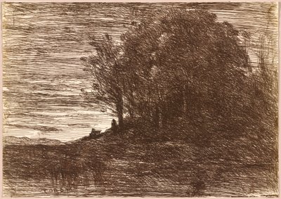 Der Wald des Einsiedlers oder die Ufer des Trasimenischen Sees von Jean Baptiste Camille Corot
