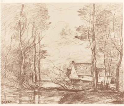 Die Mühle von Cuincy, bei Douai (Le Moulin de Cuincy, pres Douai) von Jean Baptiste Camille Corot