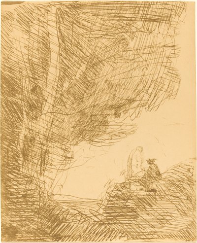 Der Dichter und seine Muse von Jean Baptiste Camille Corot