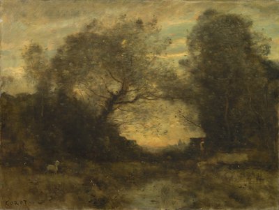 Der Teich am Waldeingang von Jean Baptiste Camille Corot