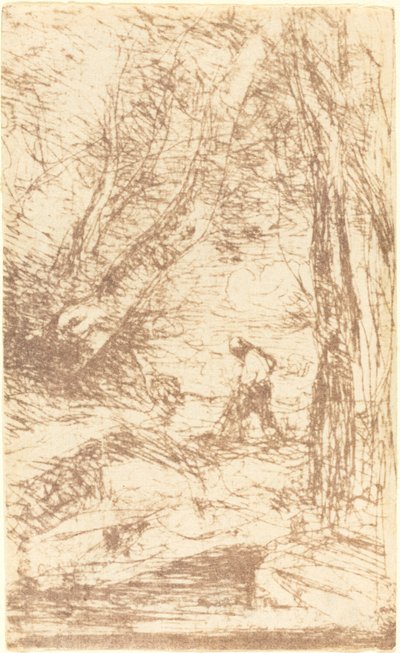 Der Holzfäller von Rembrandt von Jean Baptiste Camille Corot