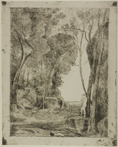 Der junge Schäfer, erste Tafel von Jean Baptiste Camille Corot