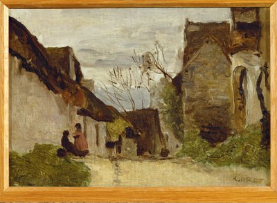 Dorfstraße in der Normandie von Jean Baptiste Camille Corot