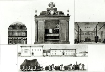 Begräbnisprozession und Denkmal von Kaiser Leopold, aus 
