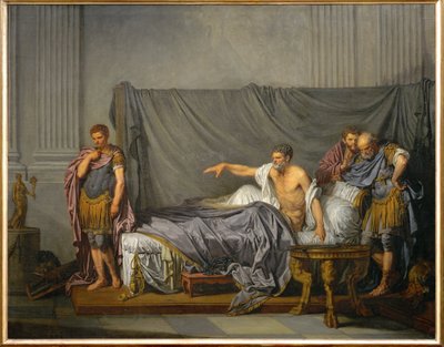 Kaiser Lucius Septimius Severus beschuldigt seinen Sohn Caracalla, seine Ermordung geplant zu haben von Jean Baptiste Greuze