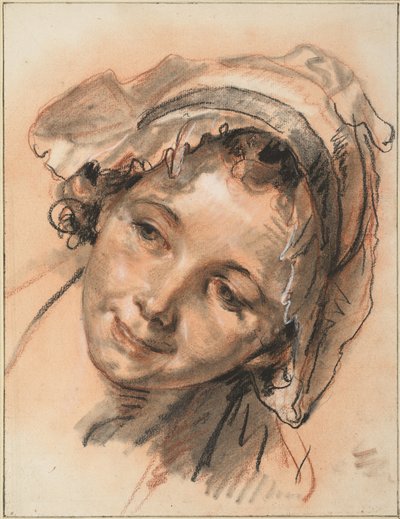 Kopf eines lächelnden Mädchens von Jean Baptiste Greuze
