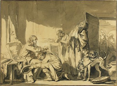 Der väterliche Segen oder Der Abschied von Basile von Jean Baptiste Greuze