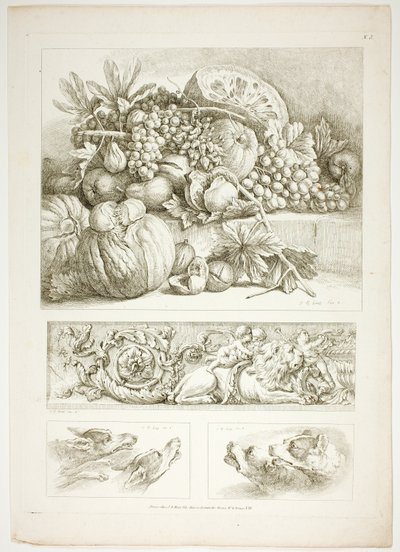 Tafel Drei von 38 aus Oeuvres de J. B. Huet von Jean Baptiste Huet