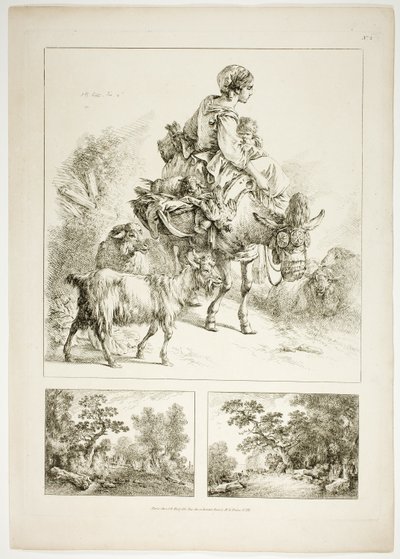 Tafel Zwei von 38 aus Oeuvres de J. B. Huet von Jean Baptiste Huet