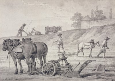 Felder pflügen von Jean Baptiste Huet