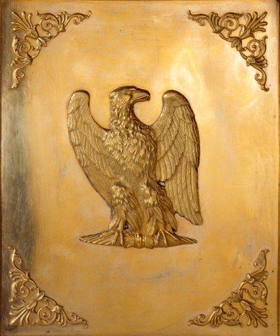 Verzierter Deckel des kaiserlichen Adlers, Symbol von Kaiser Napoleon I. (1769-1821), realisiert von Jean Baptiste Isabey (1767-1855) 1814. Private Sammlung von Jean Baptiste Isabey