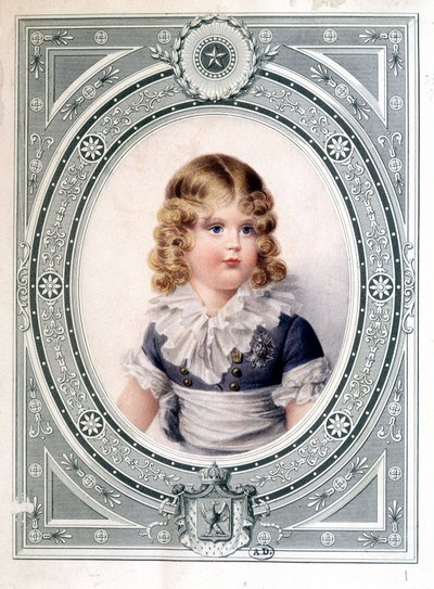Porträt des Königs von Rom (Napoleon II.), Sohn von Kaiser Napoleon I. (1769-1821) - von Isabey, frühes 19. Jahrhundert von Jean Baptiste Isabey
