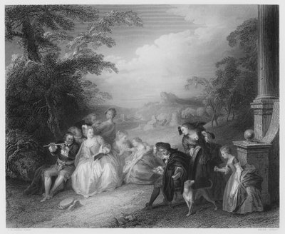 Der Flötenspieler von Jean Baptiste Joseph after Pater
