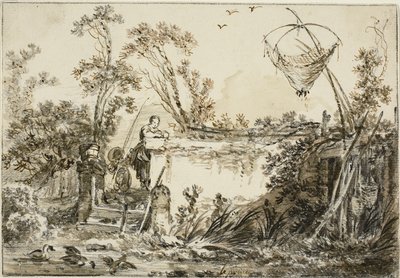 Studie für das Frontispiz für Varie Vedute del Gentile von Jean Baptiste Le Prince