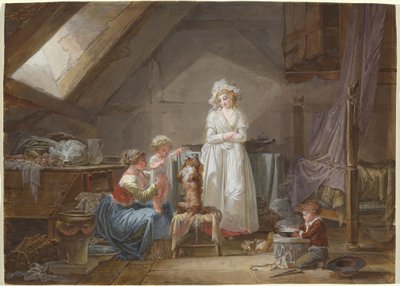 Junge französische Marquise im Exil in Lausanne von Jean Baptiste Mallet