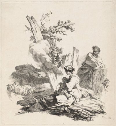 Ruhe auf der Flucht nach Ägypten von Jean Baptiste Marie Pierre