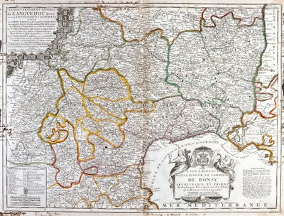 Karte von Languedoc (Südfrankreich) (Gravur) von Jean Baptiste Nolin