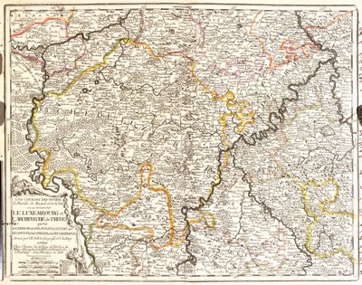 Karte von Luxemburg und der Diözese Trier (Deutschland) von Jean Baptiste Nolin