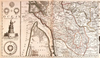 Karte der Aquitanien (Frankreich) (Gravur) von Jean Baptiste Nolin