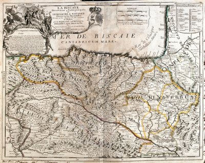 Karte der Provinz Biskaya (Spanien) und des Königreichs Navarra (Frankreich) (Gravur) von Jean Baptiste Nolin
