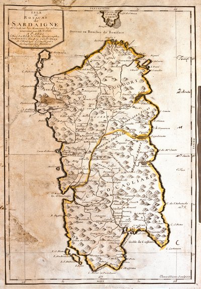 Karte des Königreichs Sardinien (Italien) (Gravur) von Jean Baptiste Nolin