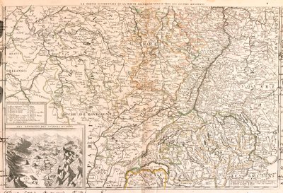 Karte des Gebiets um den Rhein (Deutschland, Schweiz, Frankreich) (Gravur) von Jean Baptiste Nolin