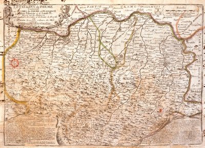 Karte des Gebiets von Parma, Italien von Jean Baptiste Nolin