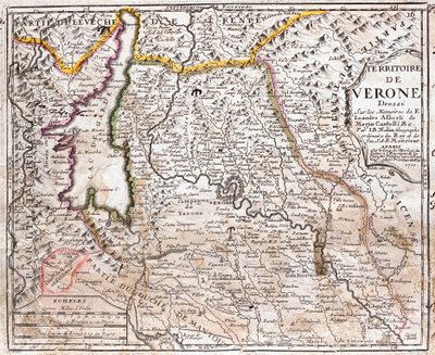 Karte des Gebiets von Verona (Venetien, Italien) von Jean Baptiste Nolin