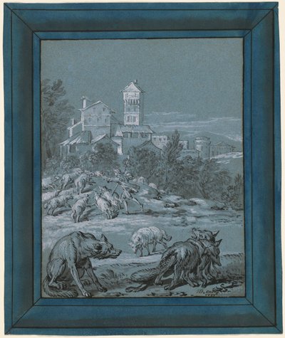 Der Wolf und der Fuchs von Jean Baptiste Oudry
