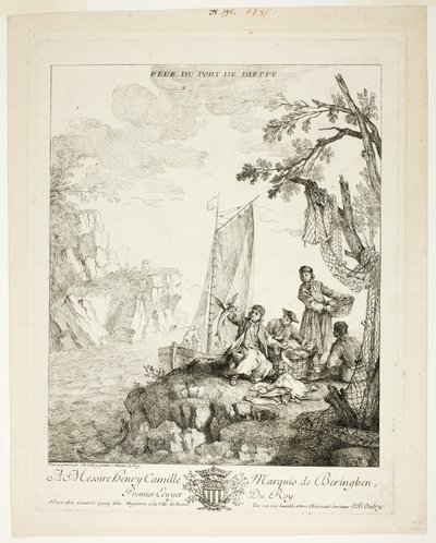 Ansicht des Hafens von Dieppe von Jean Baptiste Oudry