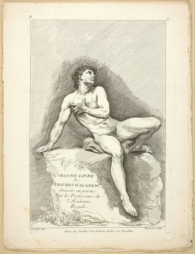 Figur (recto und verso), aus dem zweiten Buch der Figuren der Akademien, teilweise graviert von den Professoren der Königlichen Akademie von Jean Baptiste Perronneau