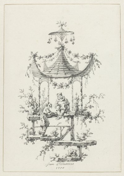 Ornamentale Komposition im Chinoiserie-Stil von Jean Baptiste Pillement
