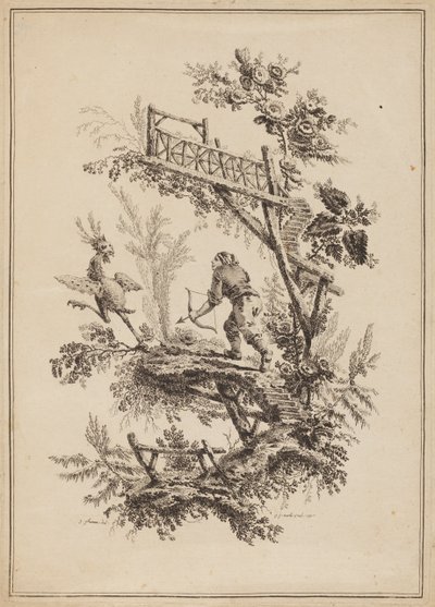 Tafel 12, aus "Suite de Douze Pêcheurs et Chasseurs" von Jean Baptiste Pillement