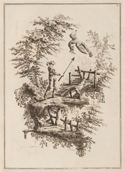 Platte 3, "Suite de douze Pêcheurs et Chasseurs" von Jean Baptiste Pillement