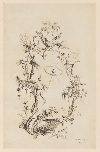 Tafel 6, "Ein neues Buch chinesischer Ornamente" von Jean Baptiste Pillement
