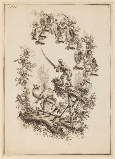 Tafel 8, "Suite de douze Pêcheurs et Chasseurs" von Jean Baptiste Pillement