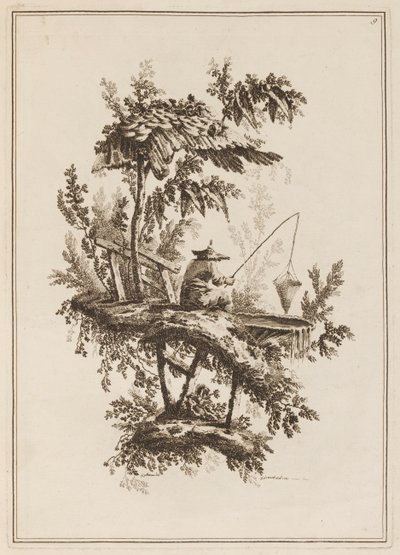 Tafel 9, "Suite de douze Pêcheurs et Chasseurs" von Jean Baptiste Pillement