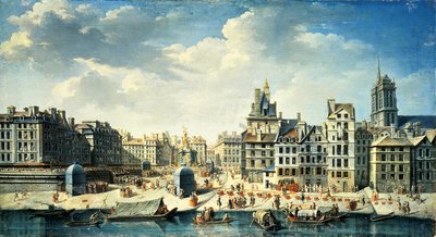 Ein Platz am Ufer der Seine in Paris von Jean Baptiste Raguenet
