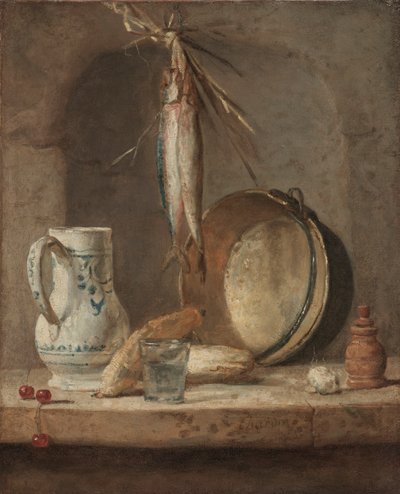 Stillleben mit Heringen, um 1735 von Jean Baptiste Simeon Chardin