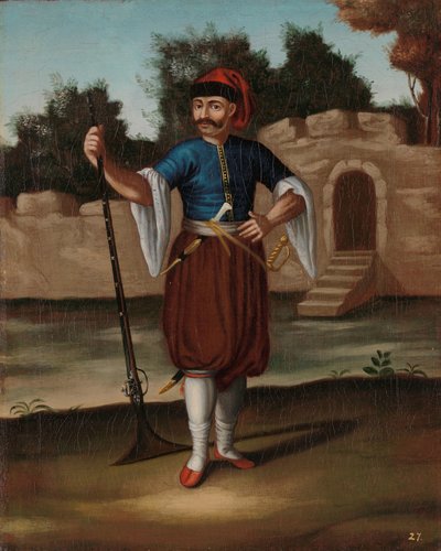 Albanischer Soldat von Jean Baptiste Vanmour (workshop of)