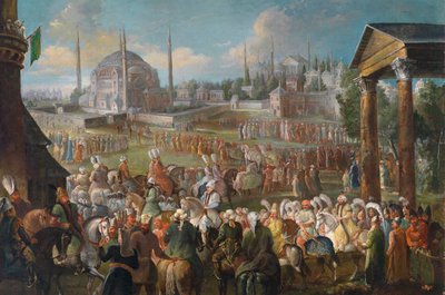 Prozession des Sultans in Istanbul von Jean Baptiste Vanmour