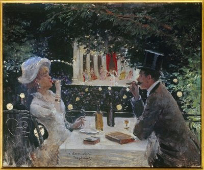 Abendessen bei den Botschaftern. Gemälde von Jean Beraud (1849-1935), 20. Jahrhundert. Öl auf Holz. Paris, Musee Carnavalet von Jean Beraud
