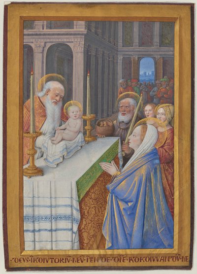 Die Darstellung im Tempel von Jean Bourdichon