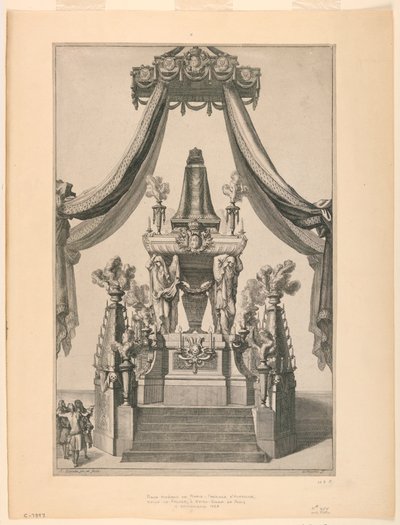 Der Katafalk von Maria-Theresia von Österreich, Notre Dame, Paris von Jean Bérain, the Elder