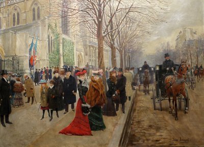 Nach dem Gottesdienst in der Kirche der Heiligen Dreifaltigkeit von Jean Beraud