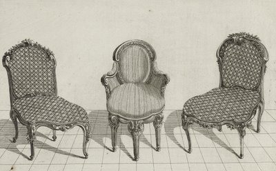Chaise de Canne, Fauteuil en Cabriolet, Chaise de Canne, veröffentlicht Mitte der 1770er Jahre von Jean Charles (after) Delafosse